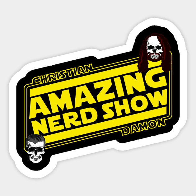 Yellow Amazing Nerd Show Skull Logo Sticker by The Amazing Nerd Show 